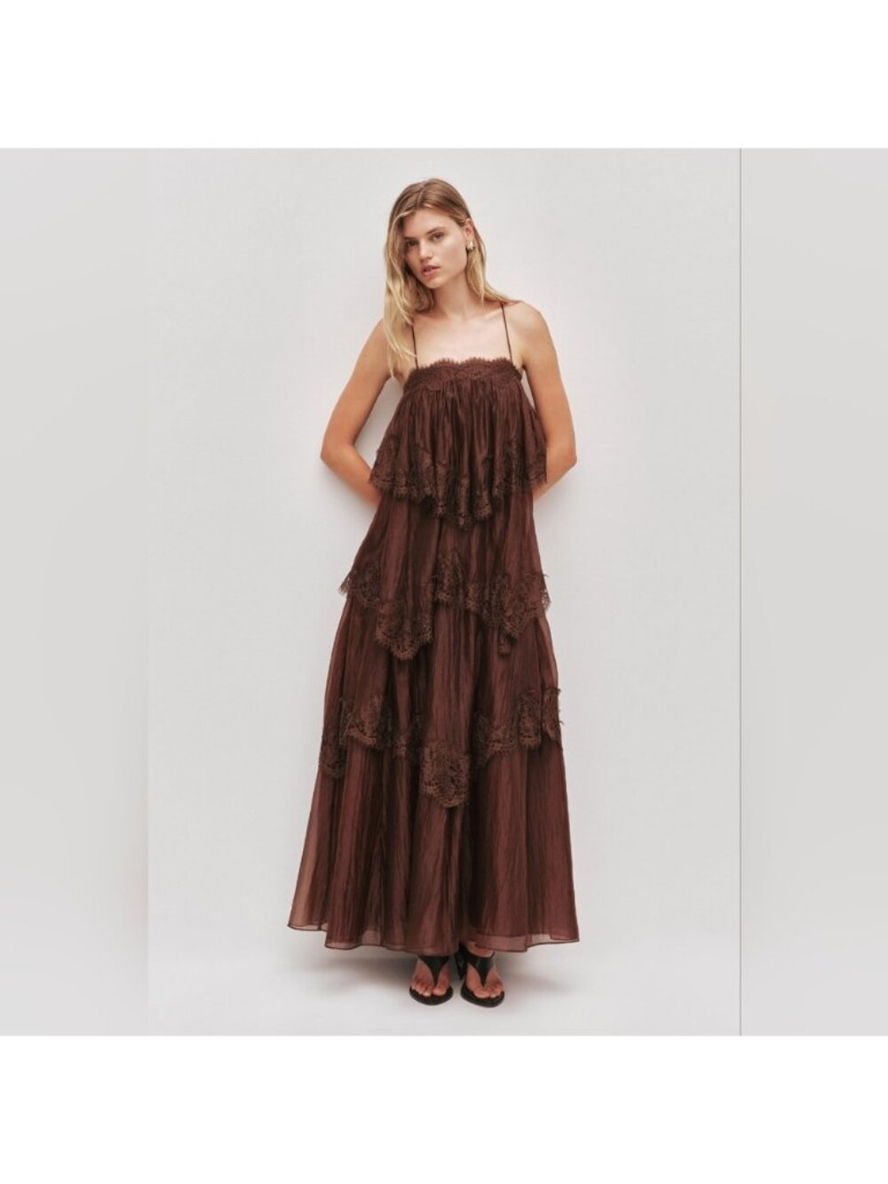Aje Ophelia Lace Gown Maxi Dress